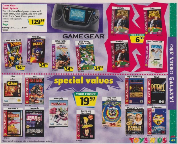 1996 Toys 'R' Us Video Game Ads - Game Gear