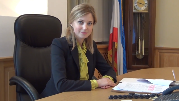 Beautiful Natalia Poklonskaya at her desk