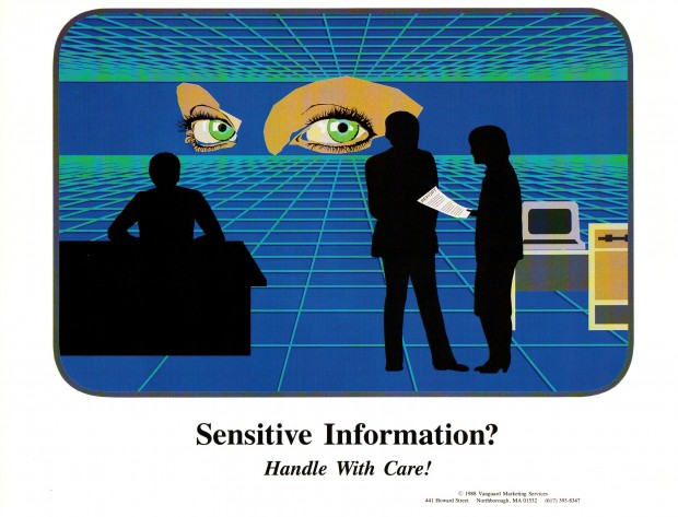 Sensitive information? Handie with care! - 80s Sysadmin Posters